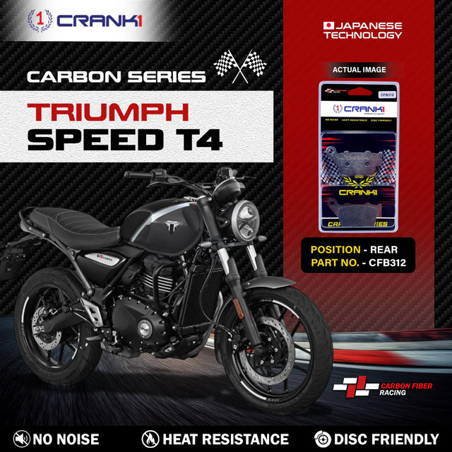 CRANK1 Carbon Brake Pads Rear for Triumph Speed T4 CFB312
