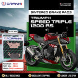 CRANK1 CB312 Sintered Rear Brake Pads for Triumph Speed Triple 1200 RS (2021 Onwards)