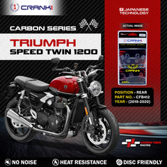 CRANK1 Carbon Rear Brake Pads CFB412 for Triumph Speed Twin 1200 2019-2020 Performance Motorcycle Brake Pads