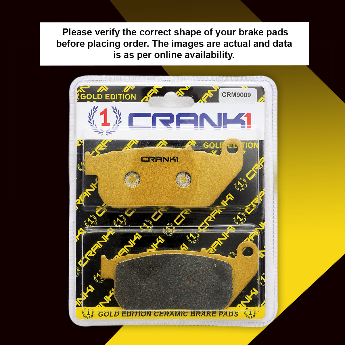 CRANK1 CRM9009 ceramic front brake pads for Harley Davidson Sportster Iron 883
