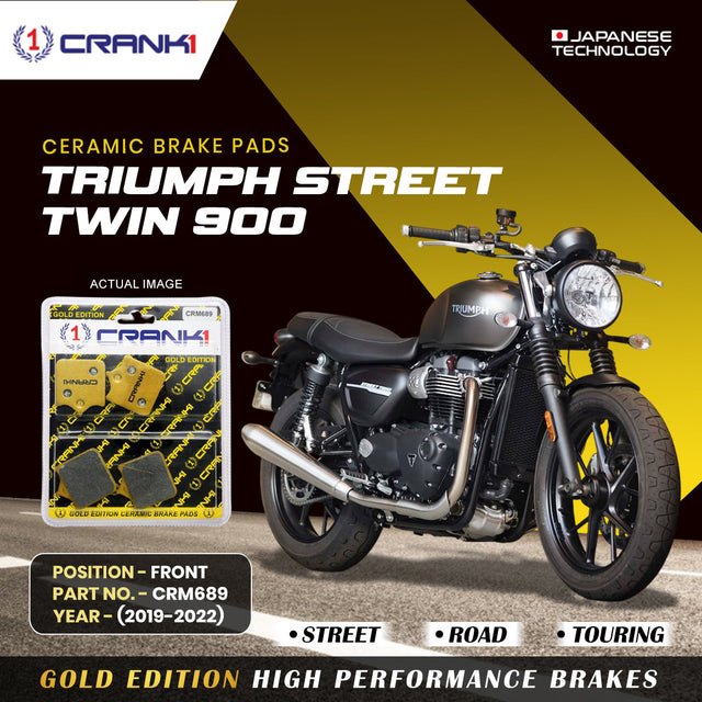 CRANK1 CRM689 ceramic front brake pads for Triumph Street Twin 900 motorcycle