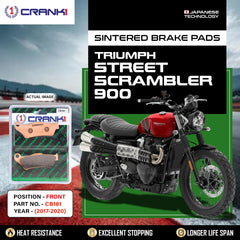 CRANK1 CB181 Sintered Front Brake Pads for Triumph Street Scrambler 900 2017-2020 Motorcycle Brake Pads