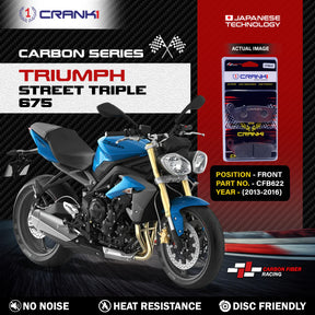 CRANK1 CFB622 carbon front brake pads for Triumph Street Triple 675 2013-2016