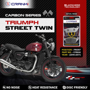 CRANK1 CFB241 carbon front brake pads for Triumph Street Twin 2016-2017