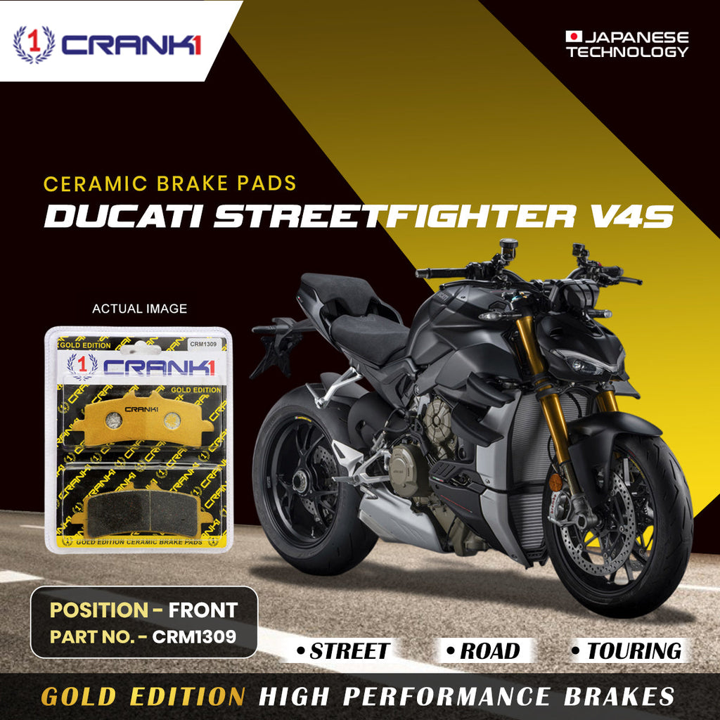 CRANK1 Ceramic Front Brake Pads CRM1309 for Ducati Streetfighter V4S HH Rated Motorcycle Brake Pads 2 Sets