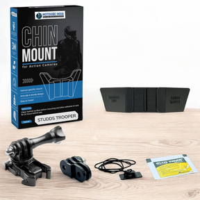 Studds Trooper chin mount with GoPro camera attached