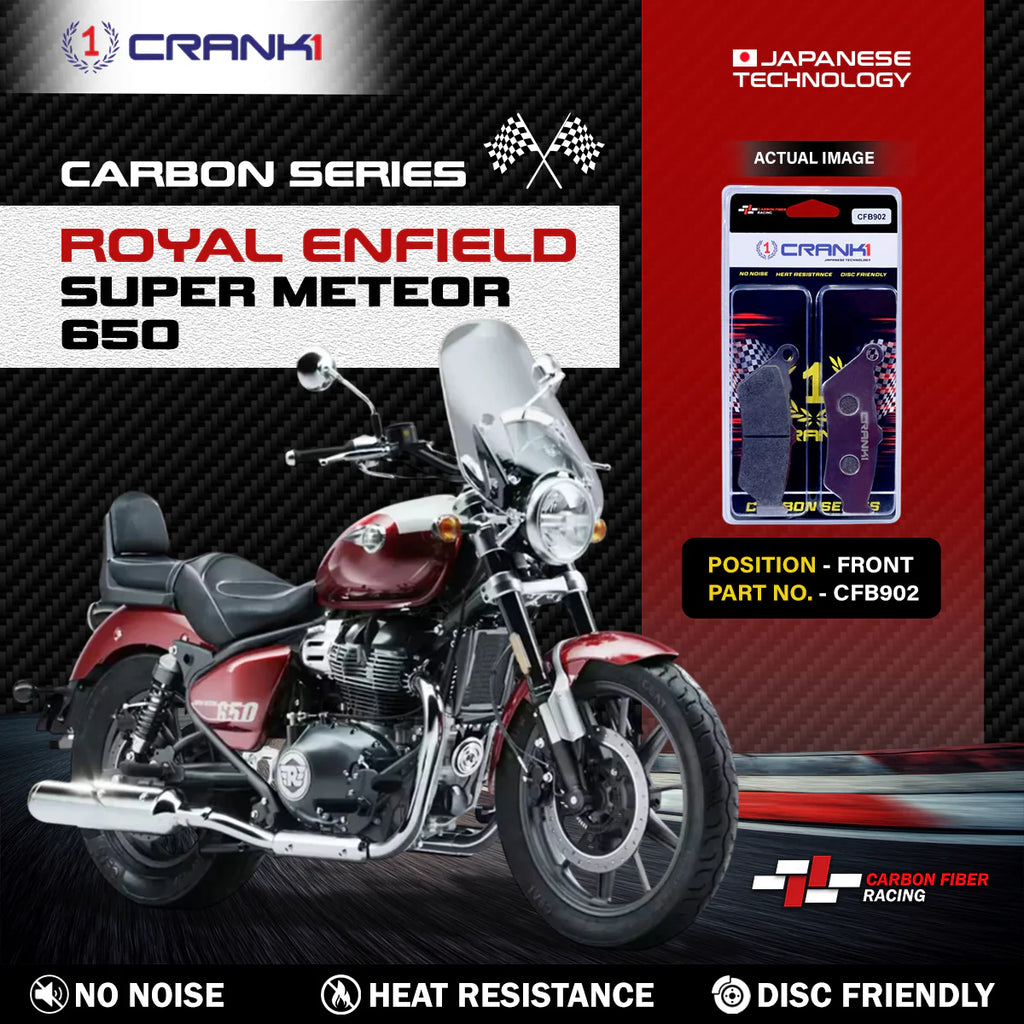 CRANK1 CFB902 Carbon Brake Pads Front For Royal Enfield Super Meteor 650