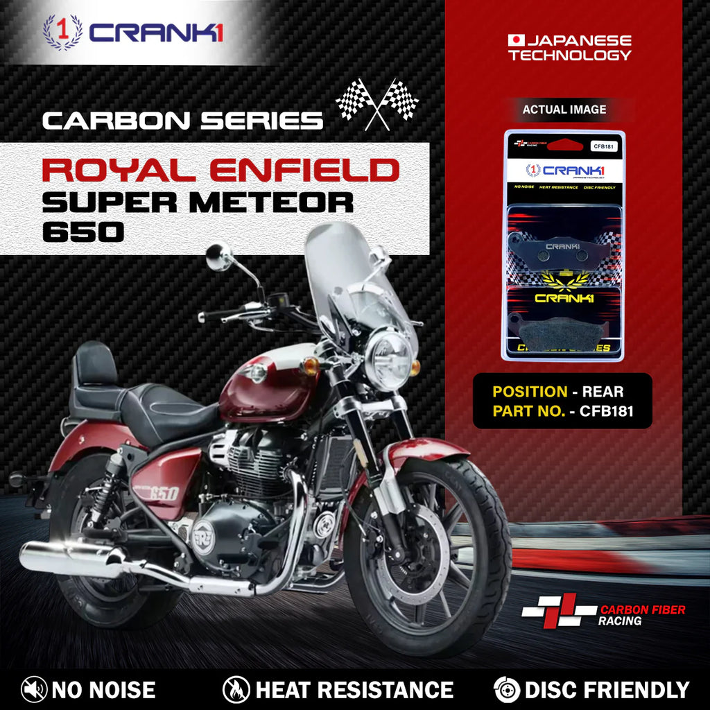 CRANK1 CFB181 Carbon Brake Pads For Royal Enfield Super Meteor 650 Rear