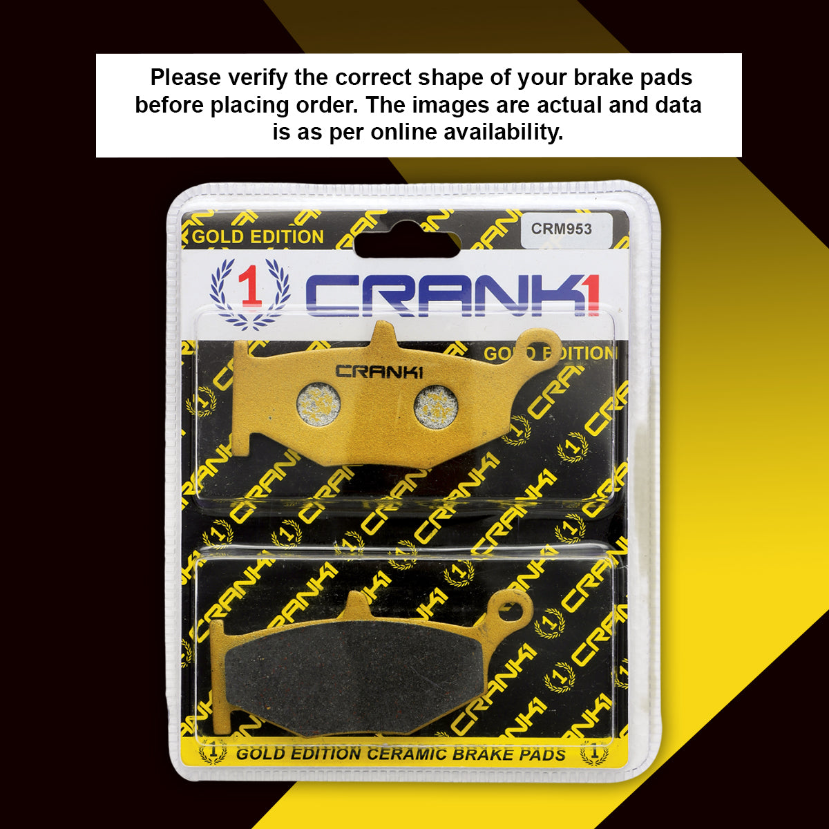 CRANK1 CRM953 ceramic rear brake pads for Suzuki GSX-R1000 2011-2018