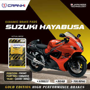CRANK1 ceramic front brake pads for Suzuki Hayabusa GSX1300R 2008-2012 CRM553