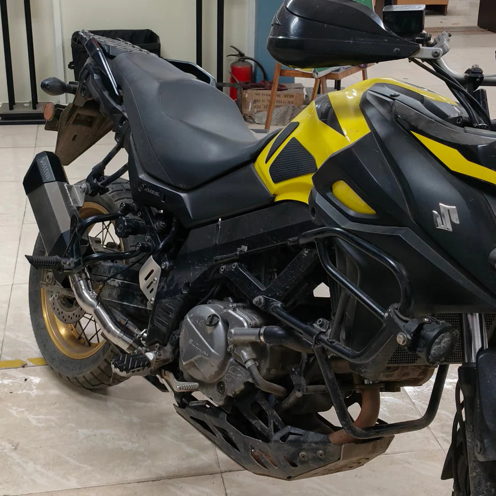 Barrel Storm slip-on exhaust with mid pipe for Suzuki V-Strom 650 stainless steel performance exhaust