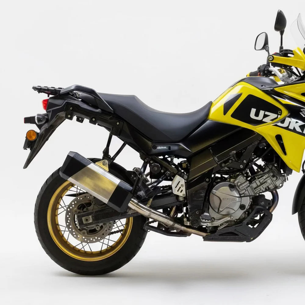 Barrel Storm exhaust Suzuki V Strom 650 with mid pipe performance touring exhaust India