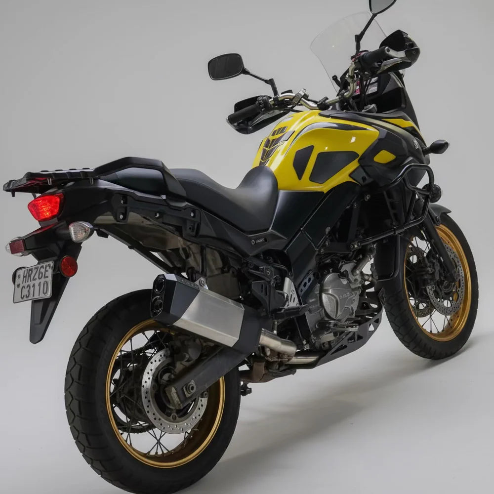 Barrel Storm exhaust Suzuki V Strom 650 with mid pipe performance touring exhaust India