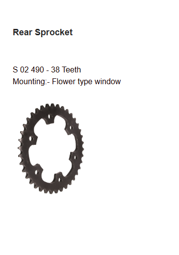 Brass Chain and Sprocket Kit 18T 38T 102 Links for Royal Enfield Thunderbird 500 500X BSORC CL273