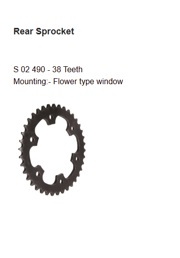 Brass Chain and Sprocket Kit 18T 38T 102 Links for Royal Enfield Thunderbird 500 500X BSORC CL273