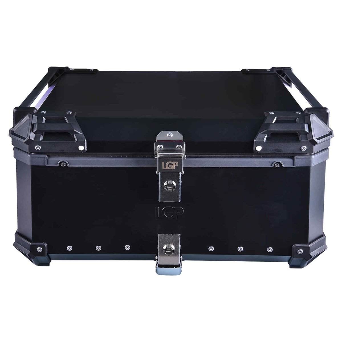 LGP 80L black aluminum plane top box with backrest

