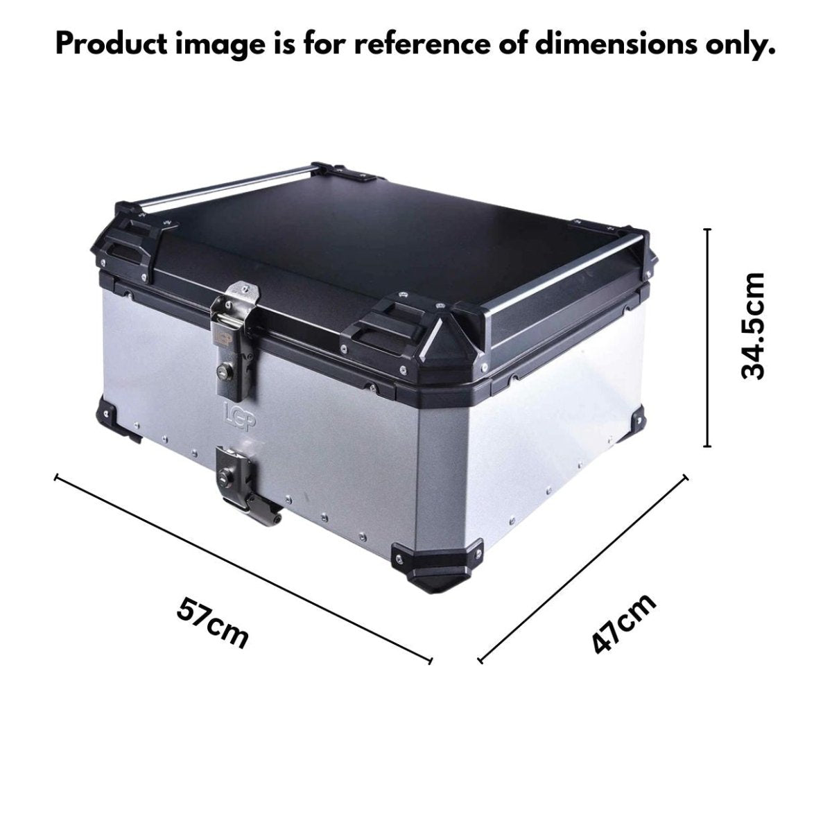 LGP 80L silver aluminum plane top box with backrest

