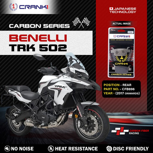 CRANK1 Carbon Rear Brake Pads CFB896 for Benelli TRK 502 2017 Onwards High Performance Motorcycle Brake Pads