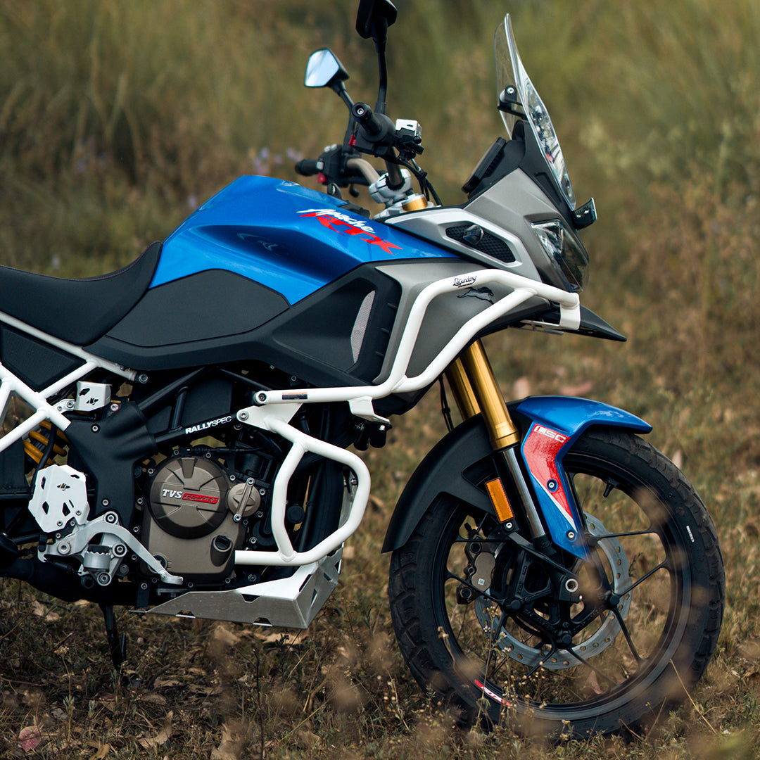 Legundary Raptor Crash Guard Upper Lower Set White for TVS Apache RTX 300