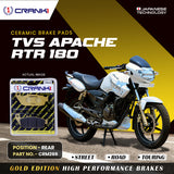 CRANK1 Ceramic Rear Brake Pads CRM269 for TVS Apache RTR 180 HH Rated Motorcycle Disc Brake Pads