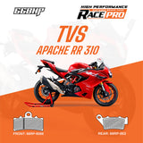 66BHP Race Pro Sintered Brake Pads for TVS Apache RR 310 Front 66RP-9068 Rear 66RP-953
