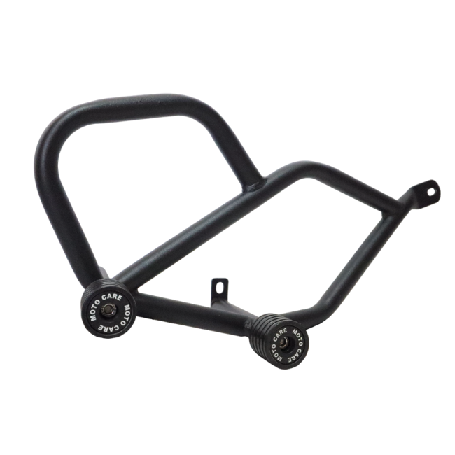 Motoacre 4 slider crash guard installed on TVS Apache RTR 200 side view