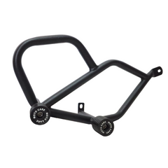Motoacre 4 slider crash guard installed on TVS Apache RTR 200 side view