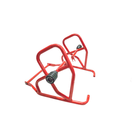 MotoCare Dual Slider Crash Guard for Scram 440 in red and black heavy duty engine protection guard