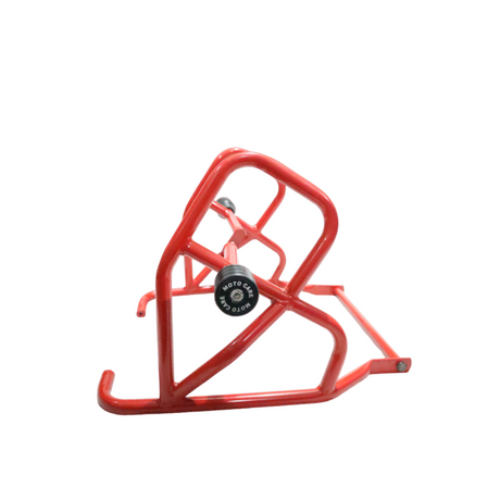 MotoCare Dual Slider Crash Guard for Scram 440 in red and black heavy duty engine protection guard