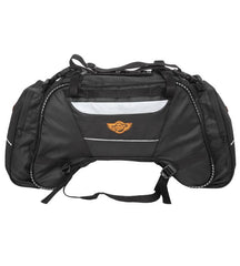 Guardian Gears Rhino Mini 50L waterproof motorcycle tail bag with waterproof dry bag and rain cover mounted on a touring motorcycle