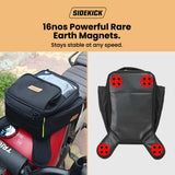 SideKick 15L magnetic motorcycle tank bag mounted on bike fuel tank