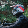 BluArmor C10 motorcycle Bluetooth intercom mounted on helmet for calls, music, and GPS navigation for riders
