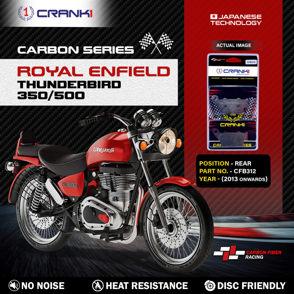 CRANK1 CFB312 carbon brake pads rear for Royal Enfield Thunderbird 350 500 motorcycle
