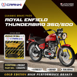 CRANK1 Ceramic Front Brake Pads CRM479 for Royal Enfield Thunderbird 350/500 HH Rated Motorcycle Brake Pads