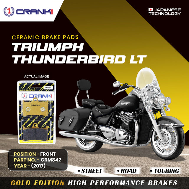 CRANK1 Ceramic Front Brake Pads CRM842 for Triumph Thunderbird LT 2017 HH Rated Motorcycle Brake Pads 2 Sets