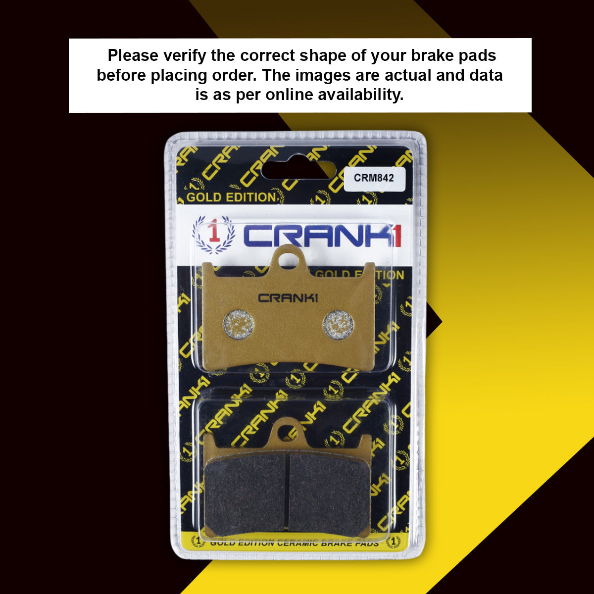 CRANK1 Ceramic Front Brake Pads CRM842 for Triumph Thunderbird LT 2017 HH Rated Motorcycle Brake Pads 2 Sets