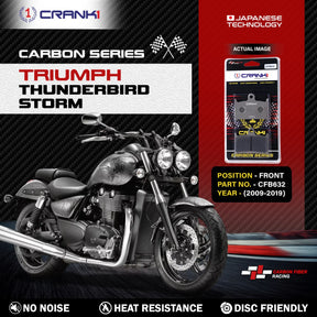 CRANK1 Carbon Front Brake Pads CFB632 for Triumph Thunderbird Storm 2009-2019 Premium Motorcycle Brake Pads