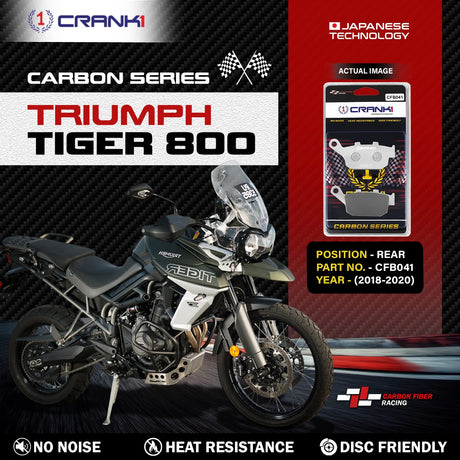 CRANK1 CFB041 carbon rear brake pads for Triumph Tiger 800 2018-2020