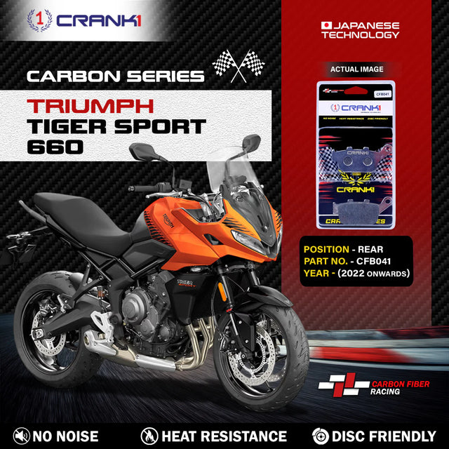 CRANK1 Carbon Rear Brake Pads CFB041 for Triumph Tiger Sport 660