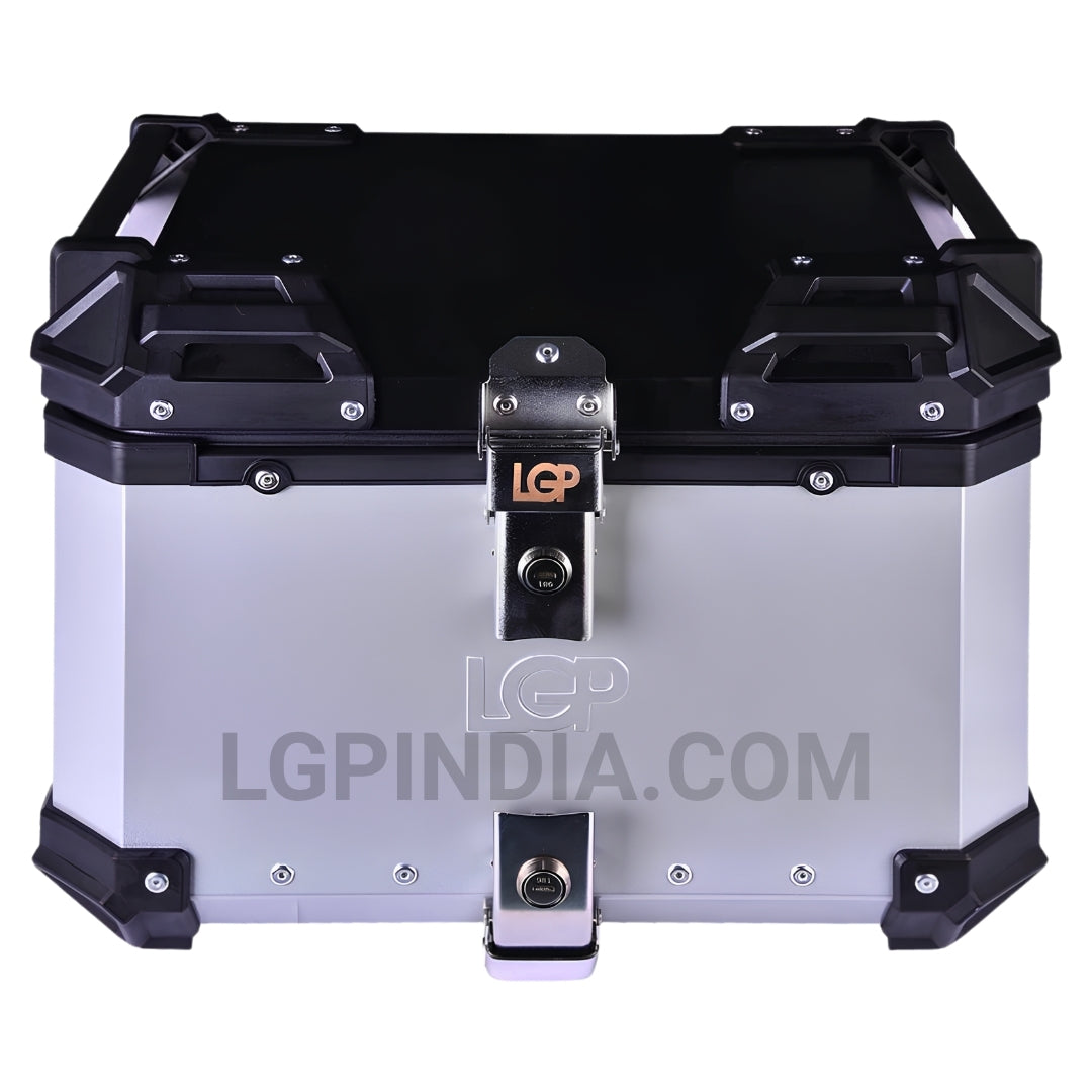 LGP 45L aluminium motorcycle top box with backrest

