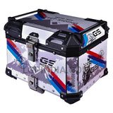 LGP 45L GS Moto ADV aluminum motorcycle top box black graphics

