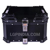 LGP 36L aluminum motorcycle top box with backrest in silver and black

