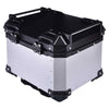LGP 36L aluminum motorcycle top box with backrest in silver and black


