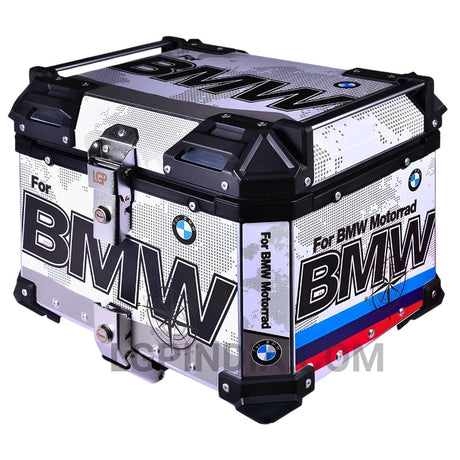LGP 45L BMW-style aluminum motorcycle top box with backrest

