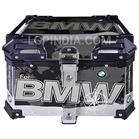 LGP 45L BMW-style aluminum motorcycle top box with backrest


