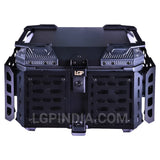 LGP 45L black aluminum motorcycle top box with backrest


