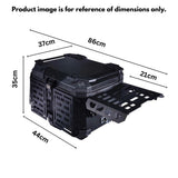 LGP 45L black aluminum motorcycle top box with backrest

