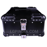 LGP 45L black aluminum motorcycle top box with backrest
