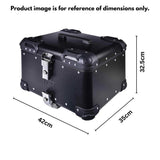 LGP 45L black aluminum motorcycle top box with backrest