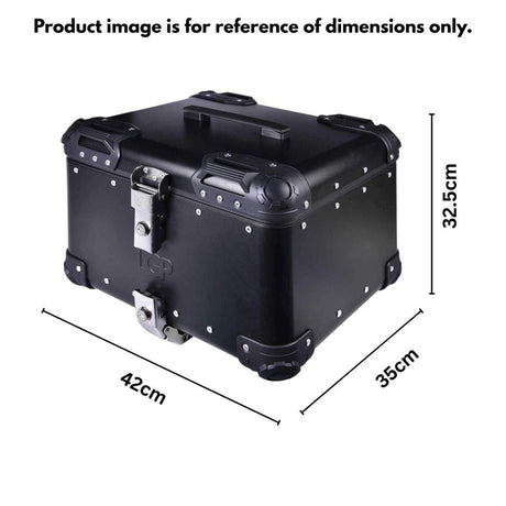 LGP 45L black aluminum motorcycle top box with backrest
